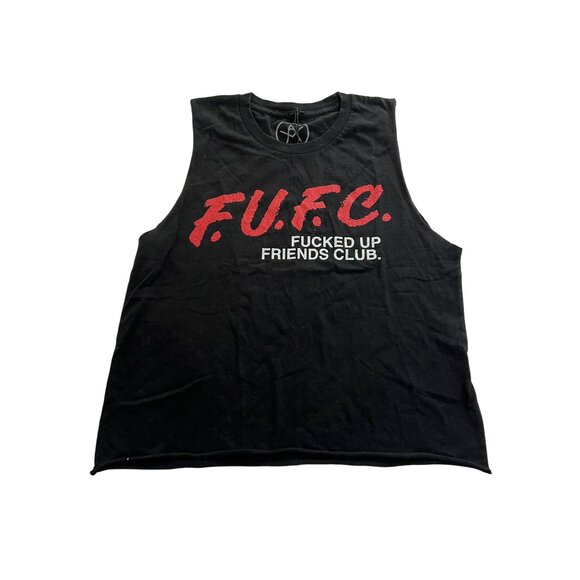 Local Authority Insane Crop Tank Top in Washed Black - Picture 1 of 3